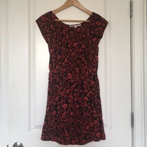 Built x Wendy silk black and red floral dress